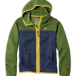 L.L.Bean Kids' Airlight Full-Zip Hoodie, Colorblock Cactus SizeM (10-12)